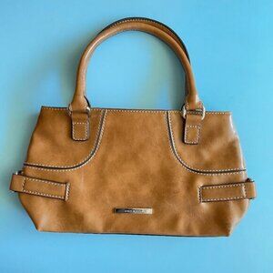 Y2K Nine West Vegan Leather Baguette Shoulder Bag Brown